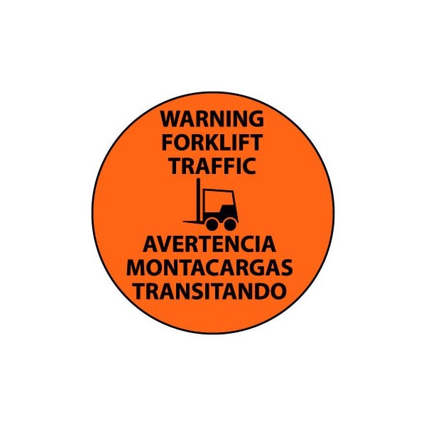 National Marker Co Walk On Floor Sign - Warning Forklift Traffic - Bilingual WFS34 - main